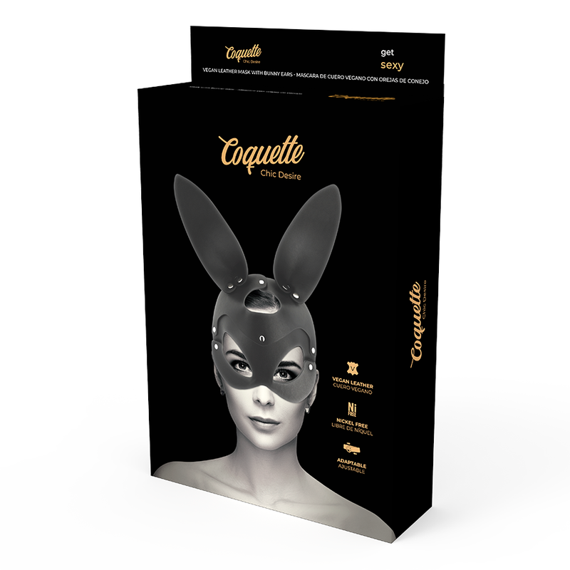 Comprar Coquette Chic Desire Máscara Cuero Vegano – Diseño Elegante Con Orejas De Conejo Para Estilo Único-Noxtic