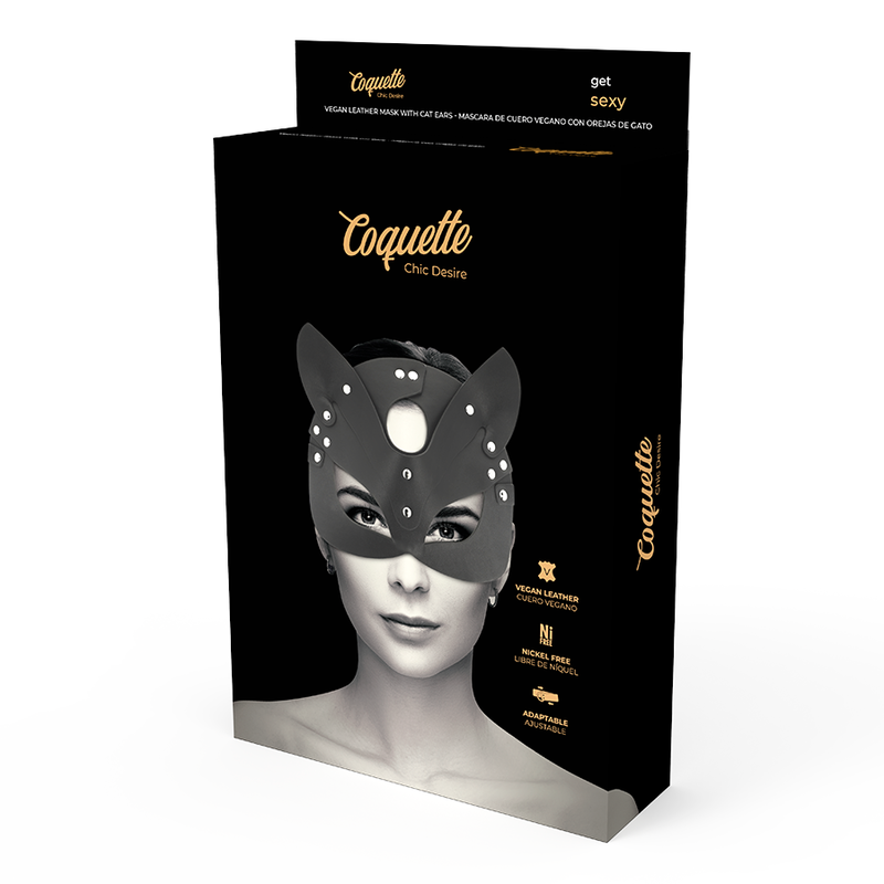 Comprar COQUETTE Chic Desire – Máscara De Cuero Vegano Con Diseño Elegante Y Orejas De Gato-Noxtic