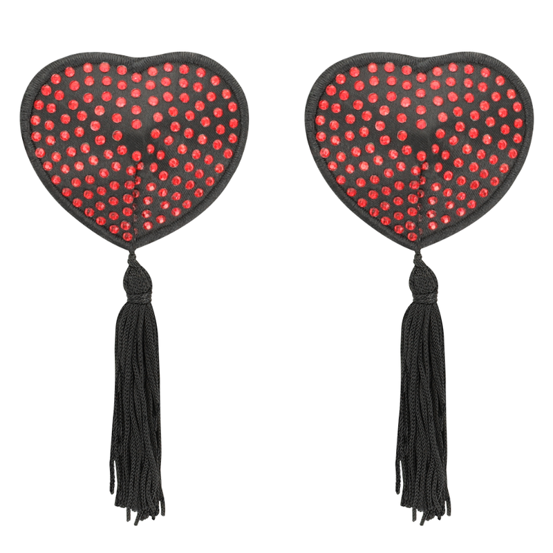 Comprar Coquette Chic Desire Cubre Pezones Rojo Negro – Fáciles De Usar Con Cinta Autoadhesiva-Noxtic