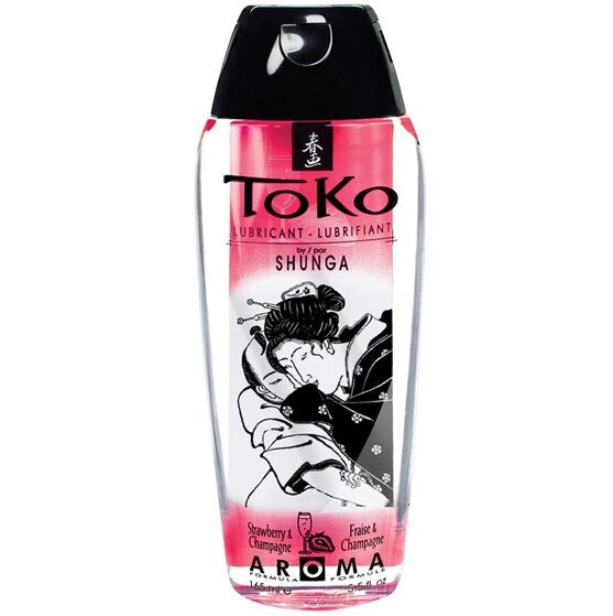 Comprar SHUNGA Toko Aroma Lubricante Fresas Y Champagne – Sabor Exquisito Sin Mal Sabor Para Momentos Especiales-Noxtic
