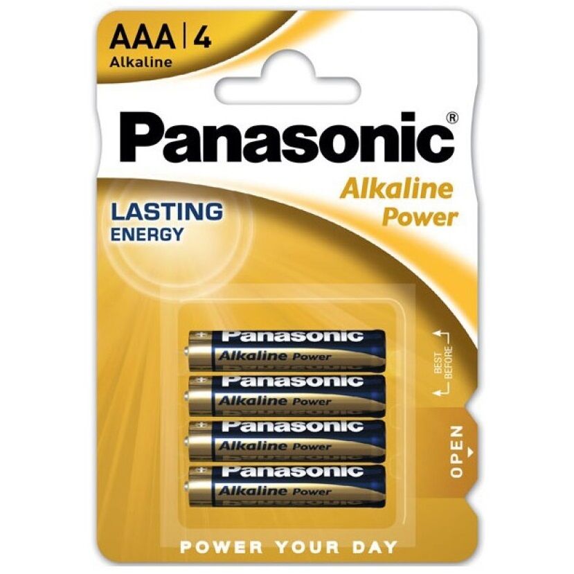 Comprar PANASONIC Pila Alcalina AAA LR03 Blister 4 Unidades – Alta Duración Para Dispositivos Electrónicos Pequeños-Noxtic