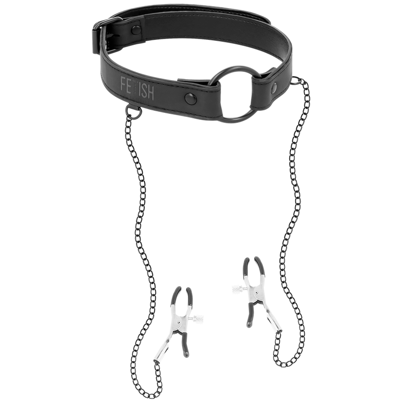 Comprar FETISH SUBMISSIVE Anilla Mordaza Con Pinzas Para Pezones – Diseño Elegante Para Aumentar La Sensación Sensorial-Noxtic