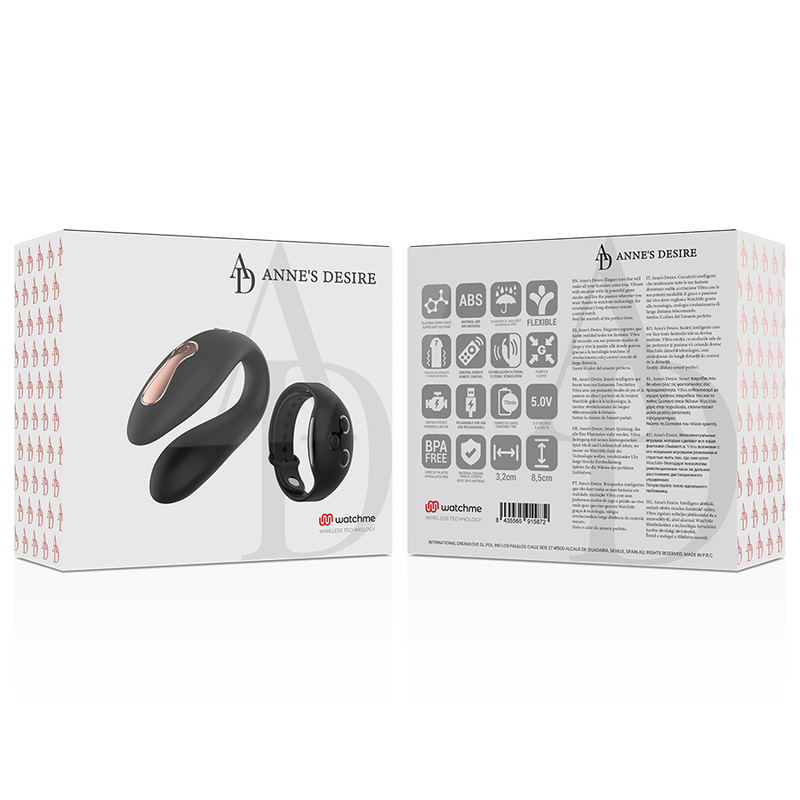Comprar ANNE'S DESIRE Dual Pleasure Tecnología Watchme Negro – Diseño Ergonómico Con Tecnología Innovadora-Noxtic