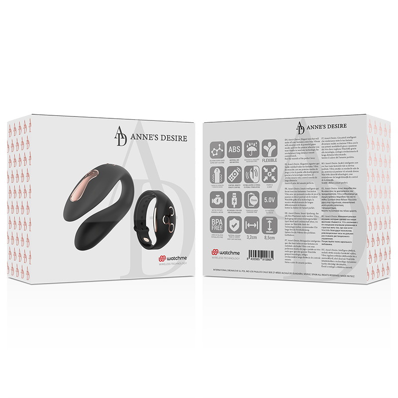 Comprar ANNE'S DESIRE Dual Pleasure Tecnología Watchme Negro Gold – Juguete Erótico Con Diseño Sofisticado Y Tecnología Avanzada-Noxtic