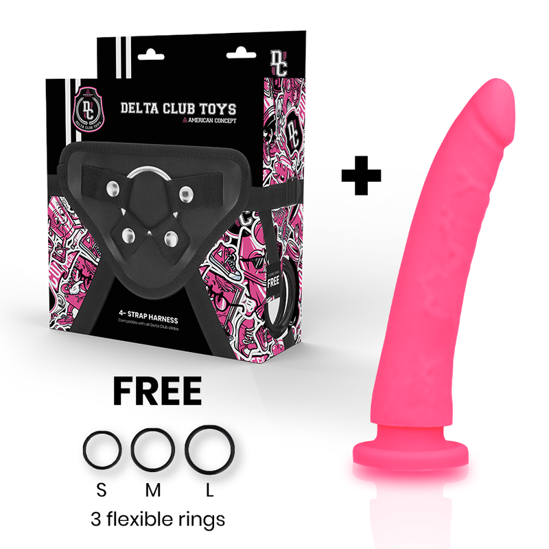 Comprar DELTA CLUB Arnés Con Dildo Rosa – Silicona Médica Hipoalergénica Para Comodidad Segura-Noxtic