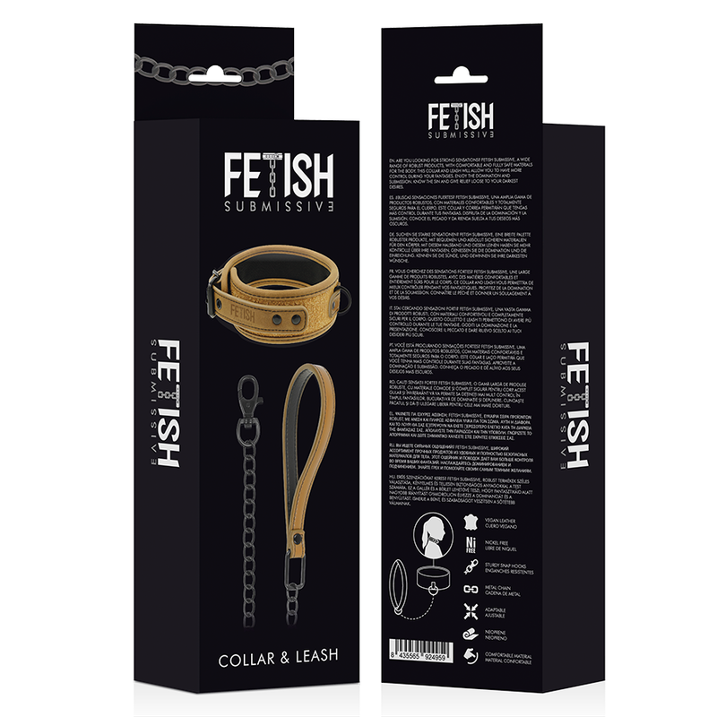 Comprar Fetish Submissive Origen Collar Con Cadena – Diseño Elegante Con Forro De Neopreno Para Comodidad Y Estilo-Noxtic