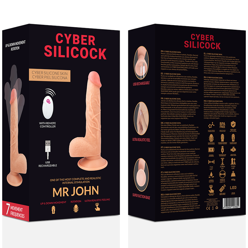 Mr John Silicock Realista Con Control Remoto 23.88 Cm – Diseño Avanzado Para Exploración Intima