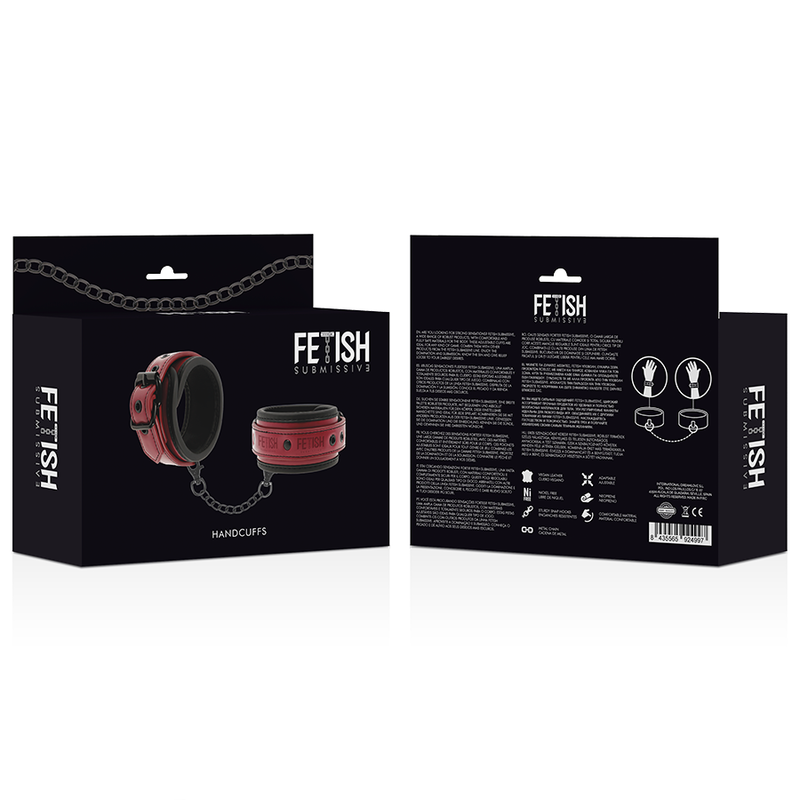 Comprar FETISH Submissive Dark Room – Esposas De Cuero Vegano Con Forro De Neopreno Para Comodidad Y Estilo-Noxtic