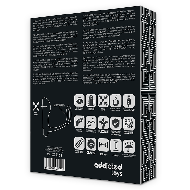 Comprar ADDICTED TOYS Anilla Pene Con Plug Anal – Diseño Recargable Con Control Remoto Para Estimulación Sensacional-Noxtic