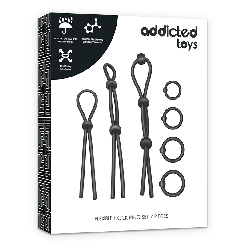 Comprar ADDICTED TOYS Kit De 7 Anillas De Silicona Flexible – Conjunto Ideal Para Mayor Comodidad Y Placer Personal-Noxtic