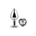 Plug Anal de Metal Corazon Transparente Talla S
