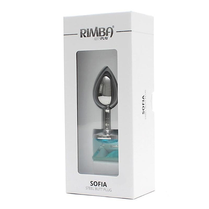 Plug Anal de Metal Sofia con Joya Azul