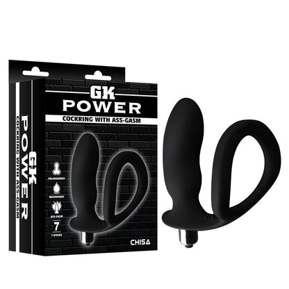 Anillo para el Pene con Plug Anal Negro