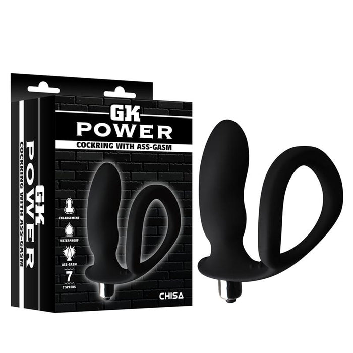Anillo para el Pene con Plug Anal Negro