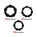 Set 3 Anillo para el Pene Beaded Flexibles Negro