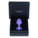 Plug Anal de Metal Purpura Rosebud con Joya Azul