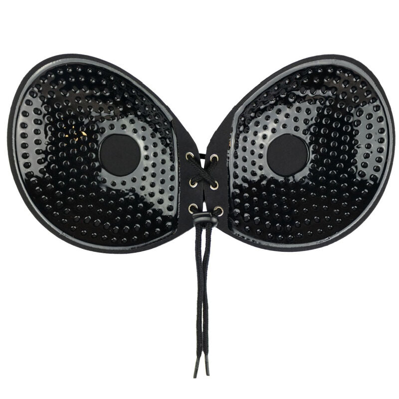 BYE-BRA Sujetador Adhesivo Entrelazado Negro Copa A – Soporte Discreto Para Comodidad Total