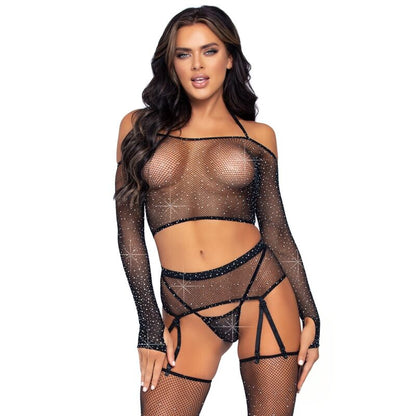 Comprar LEG AVENUE Set Cuatro Piezas – Conjunto Elegante Para Realzar Tu Feminidad-Noxtic