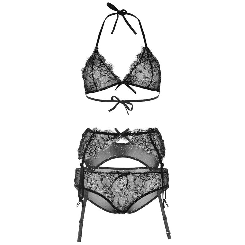 Comprar LEG AVENUE Set De Tres Piezas Con Brillantes M – Lencería Elegante Para Sensación De Confianza Y Seducción-Noxtic