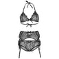 Completo tre pezzi LEG AVENUE con strass M – Lingerie elegante per una sensazione di sicurezza e seduzione