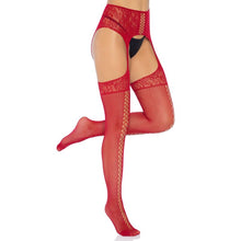 Comprar Leg Avenue Medias De Encajes Con Ligüero Burdeos Talla Única – Diseño Elegante Para Realzar Tu Feminidad-Noxtic