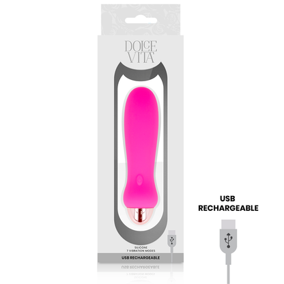 Vibratore ricaricabile DOLCE VITA Five Pink – Eleganza e 7 velocità per il piacere personale