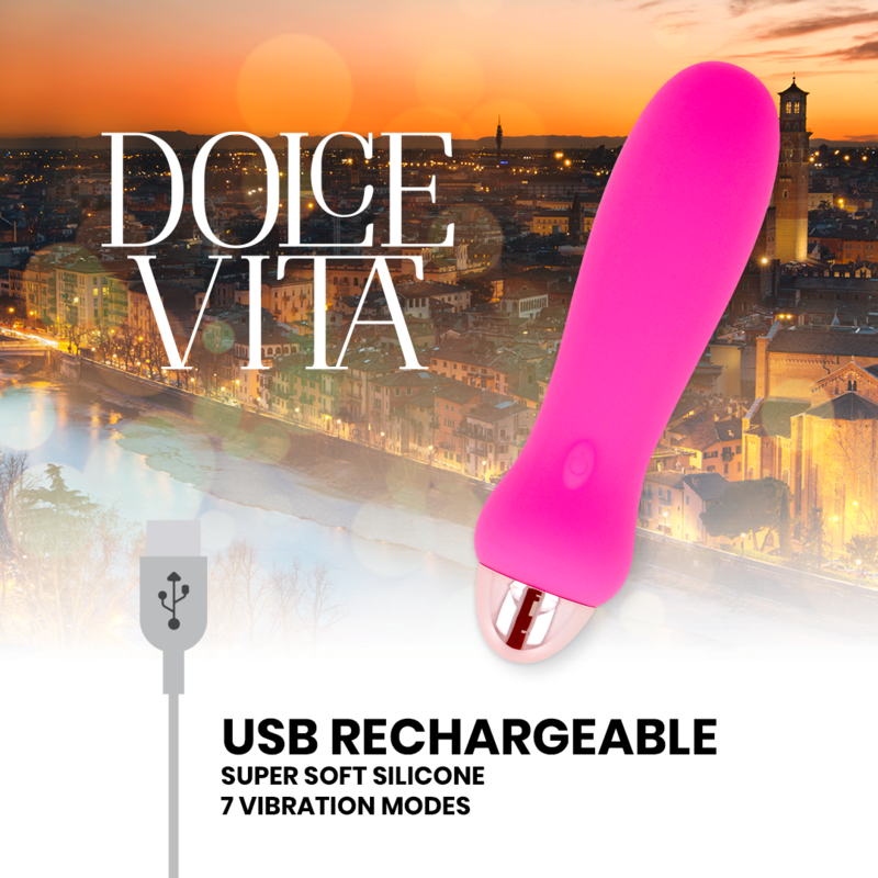 Vibratore ricaricabile DOLCE VITA Five Pink – Eleganza e 7 velocità per il piacere personale
