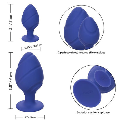 CALEXOTICS Cheeky Anal Plugs Viola – Design con texture individuale e base a ventosa per un utilizzo sicuro