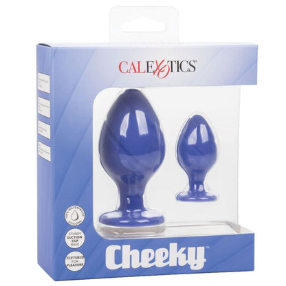 CALEXOTICS Cheeky Anal Plugs Viola – Design con texture individuale e base a ventosa per un utilizzo sicuro