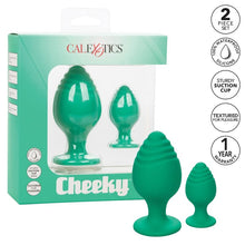 CALEXOTICS Cheeky Anal Plugs Verdi – Design colorato con base a ventosa per un uso sicuro