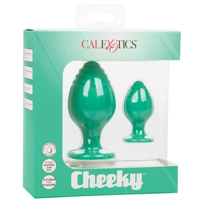 CALEXOTICS Cheeky Anal Plugs Verdi – Design colorato con base a ventosa per un uso sicuro