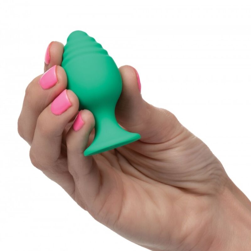 CALEXOTICS Cheeky Anal Plugs Verdi – Design colorato con base a ventosa per un uso sicuro