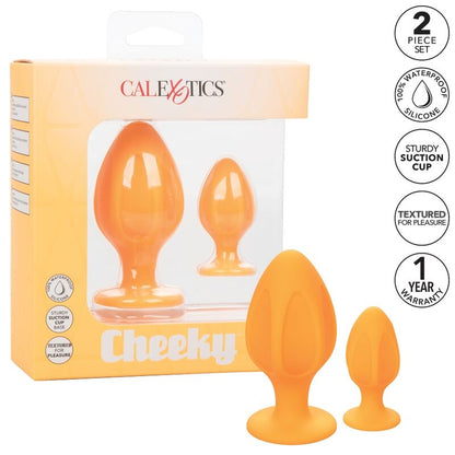Comprar CALEXOTICS Cheeky Plugs Anales Naranja – Plugs Con Textura Individual Y Base Con Ventosa Para Uso Seguro-Noxtic