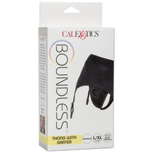 CALEXOTICS - BOUNDLESS HARNESS THONG WITH GARTER BELT L/XL