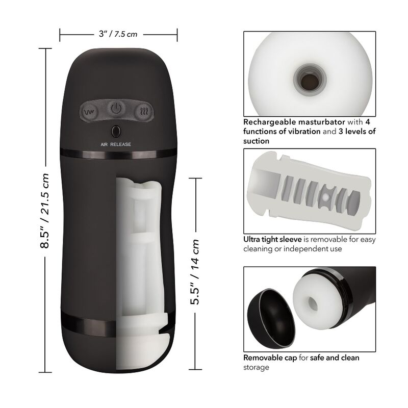 Comprar CALEXOTICS Optimum Power Pulsar Stroker – Masturbador Recargable Con Vibración Y Succión Ergonómico-Noxtic