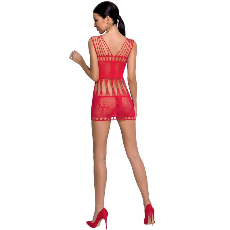 PASSION Woman BS090 Bodystocking Rojo Talla Única – Lencería Sexy Con Diseño Irresistible Y Comodidad Sensual