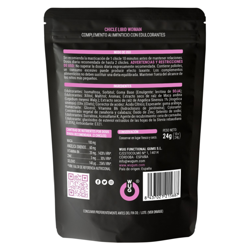 WUG Sex Sense Libid Woman Chicle Aumento Libido – Estimula Tu Deseo Con Ingredientes Naturales