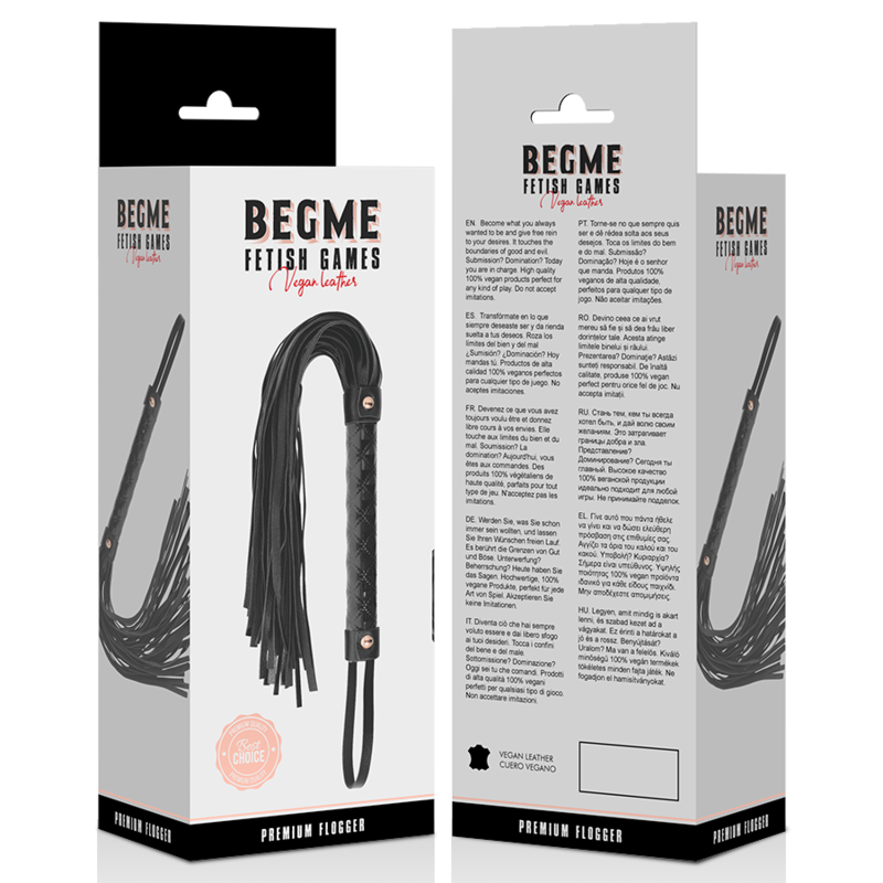 BEGME Black Edition Látigo Cuero Vegano – Diseño Elegante Para Explorar Nuevas Sensaciones