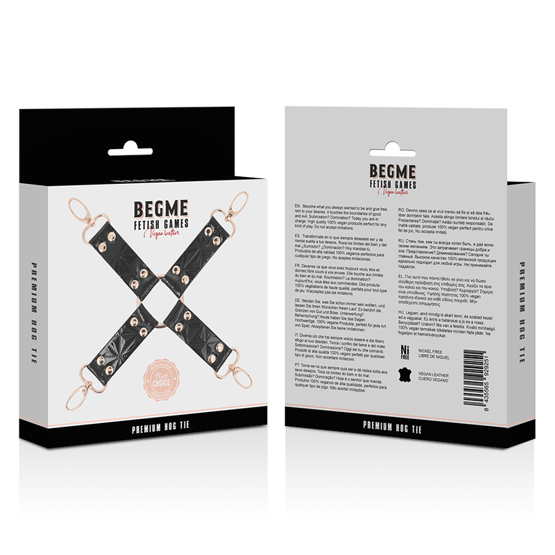 Comprar BEGME Black Edition Hog Tie Cuero Vegano – Juguete Erótico Con Diseño Elegante Para Experiencias Únicas-Noxtic