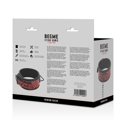 Collare BEGME Red Edition – Pelle vegana con fodera in neoprene per comfort e stile