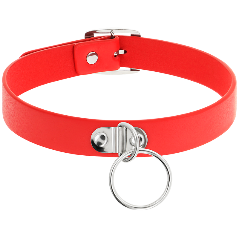 Comprar Coquette Chic Desire Collar Cuero Vegano Rojo – Accesorio Ajustable Para Estilo Elegante-Noxtic