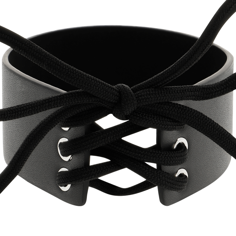 Choker Coquette Chic Desire Nero – Collana regolabile in pelle vegana per uno stile moderno