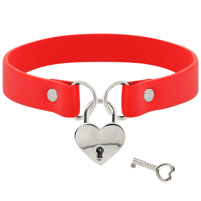 Comprar Coquette Chic Desire Collar Cuero Vegano Rojo – Accesorio Elegante Con Diseño Sofisticado-Noxtic