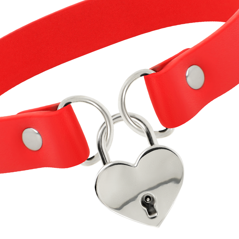 Comprar Coquette Chic Desire Collar Cuero Vegano Rojo – Accesorio Elegante Con Diseño Sofisticado-Noxtic