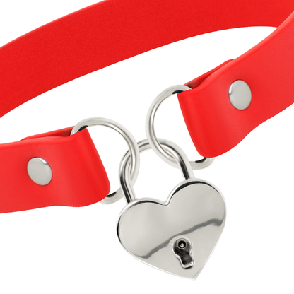Comprar Coquette Chic Desire Collar Cuero Vegano Rojo – Accesorio Elegante Con Diseño Sofisticado-Noxtic