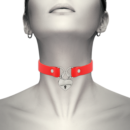 Comprar Coquette Chic Desire Collar Cuero Vegano Rojo – Accesorio Elegante Con Diseño Sofisticado-Noxtic