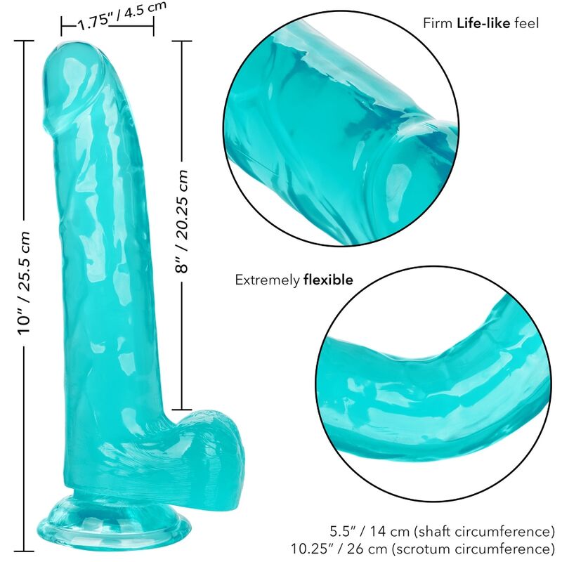 CALEXOTICS Dildo Queen Size Blu 8 pollici - Design ergonomico per un piacere personalizzato