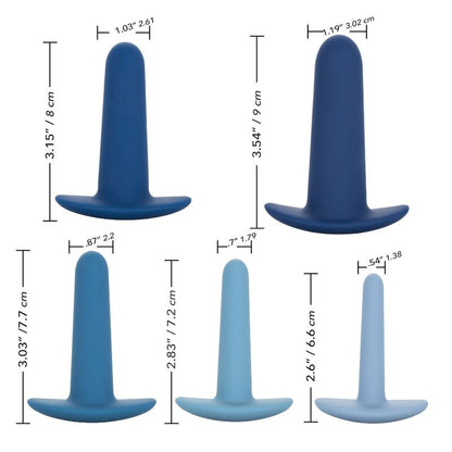 Set di allenamento anale portatile CALEXOTICS da 5 pezzi - Design ergonomico per un'esplorazione sicura