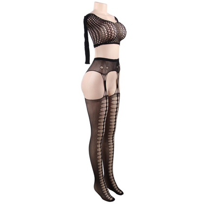 Comprar QUEEN LINGERIE Bodystocking Manga Larga – Lencería Elegante Con Comodidad Sensual-Noxtic