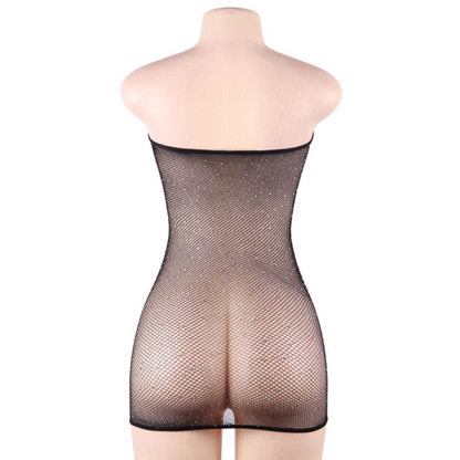 Comprar QUEEN LINGERIE Vestido Cuerpo De Red Con Brillantes – Lencería Seductora Que Realza La Sensualidad-Noxtic